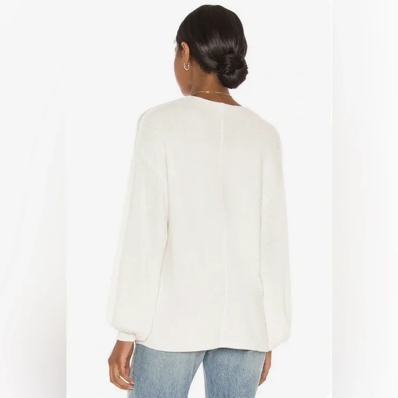 NEW 1. STATE Balloon Sleeve Ribbed Sweater in Antique White XL NWT - Picture 2 of 11